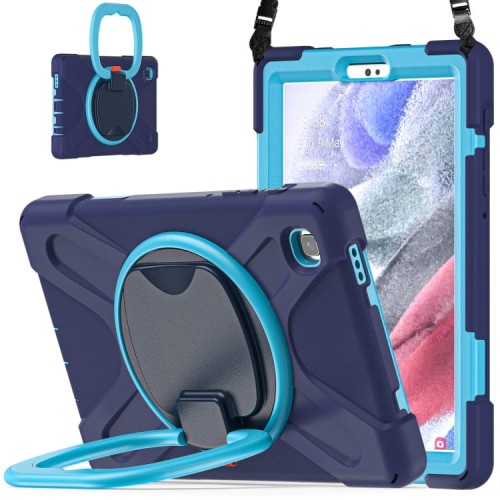 Shockproof Pancerne Etui z Paskiem do Samsung Galaxy Tab A7 Lite 8.7 2021 granatowo-niebieskie