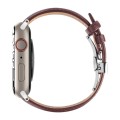 Skórzany Pasek QIALINO do Apple Watch 42mm/44mm/45mm brązowy