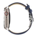 Skórzany Pasek QIALINO do Apple Watch 42mm/44mm/45mm niebieski