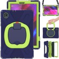 Shockproof Pancerne Etui z Paskiem, Uchwytem do Lenovo Tab M10 Plus 10.3 granatowo-limonkowe