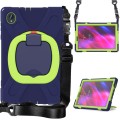 Shockproof Pancerne Etui z Paskiem, Uchwytem do Lenovo Tab M10 Plus 10.3 granatowo-limonkowe