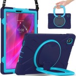Shockproof  Pancerne Etui z Paskiem, Uchwytem do Lenovo Tab M10 Plus 10.3 granatowo-niebieskie