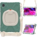 Shockproof Pancerne Etui z Paskiem, Uchwytem do Lenovo Tab M10 Plus 10.3 zielone-szmaragdowe