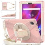 Shockproof  Pancerne Etui z Paskiem, Uchwytem do Lenovo Tab M10 Plus 10.3 różowe