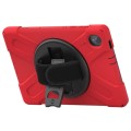 Shockproof Pancerne Etui z Paskiem, Uchwytem do Lenovo Tab M10 Plus 10.3 czerwone