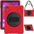 Shockproof Pancerne Etui z Paskiem, Uchwytem do Lenovo Tab M10 Plus 10.3 czerwone