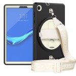 Shockproof  Pancerne Etui z Paskiem, Uchwytem do Lenovo Tab M10 Plus 10.3 czarno-kremowe