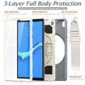 Shockproof Pancerne Etui z Paskiem, Uchwytem do Lenovo Tab M10 Plus 10.3 szaro-kremowe