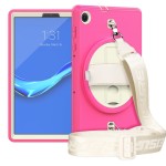 Shockproof  Pancerne Etui z Paskiem, Uchwytem do Lenovo Tab M10 Plus 10.3 różowo-kremowe