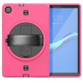 Shockproof Pancerne Etui z Paskiem, Uchwytem do Lenovo Tab M10 Plus 10.3 różowo-czarne