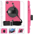 Shockproof Pancerne Etui z Paskiem, Uchwytem do Lenovo Tab M10 Plus 10.3 różowo-czarne