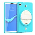 Shockproof Pancerne Etui z Paskiem, Uchwytem do Lenovo Tab M10 Plus 10.3 niebiesko-kremowe