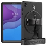 Shockproof  Pancerne Etui z Paskiem, Uchwytem do Lenovo Tab M10 Plus 10.3 czarne
