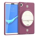 Shockproof Pancerne Etui z Paskiem, Uchwytem do Lenovo Tab M10 Plus 10.3 fioletowo-kremowe