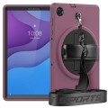 Shockproof Pancerne Etui z Paskiem, Uchwytem do Lenovo Tab M10 Plus 10.3 fioletowo-czarne