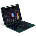 JIUYU Zielone Etui Podświetlana Klawiatura do iPad Pro 12.9 2021/2020 /2018 blackish green