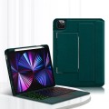 JIUYU Zielone Etui Podświetlana Klawiatura do iPad Pro 12.9 2021/2020 /2018 blackish green