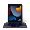 JIUYU Czarne Etui Podświetlana Klawiatura do iPad 9/8/7 10.2