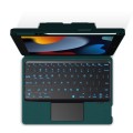 JIUYU Zielone Etui Podświetlana Klawiatura do iPad 9/8/7 10.2 blackish green
