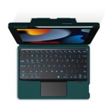  JIUYU Zielone Etui Podświetlana Klawiatura do iPad 9/8/7 10.2 