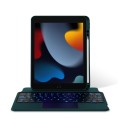 JIUYU Zielone Etui Podświetlana Klawiatura do iPad 9/8/7 10.2 blackish green