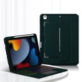 JIUYU Zielone Etui Podświetlana Klawiatura do iPad 9/8/7 10.2 blackish green
