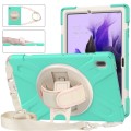 Shockproof Pancerne Etui Obudowa z Paskiem do Samsung Galaxy Tab S7 FE 5G / Plus miętowe