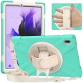 Shockproof Pancerne Etui Obudowa z Paskiem do Samsung Galaxy Tab S7 FE 5G / Plus miętowe