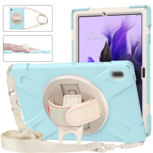 Shockproof Pancerne Etui Obudowa z Paskiem do Samsung Galaxy Tab S7 FE 5G / Plus niebieskie