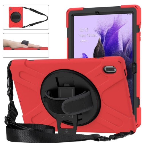 Shockproof Pancerne Etui Obudowa z Paskiem do Samsung Galaxy Tab S7 FE 5G / Plus czerwone