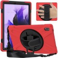 Shockproof Pancerne Etui Obudowa z Paskiem do Samsung Galaxy Tab S7 FE 5G / Plus czerwone