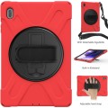 Shockproof Pancerne Etui Obudowa z Paskiem do Samsung Galaxy Tab S7 FE 5G / Plus czerwone