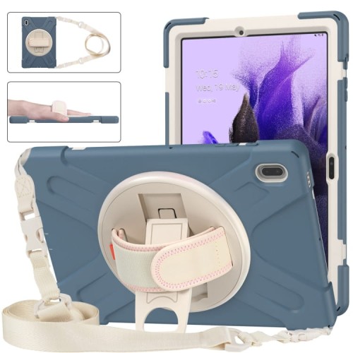 Shockproof Pancerne Etui Obudowa z Paskiem do Samsung Galaxy Tab S7 FE 5G / Plus szare