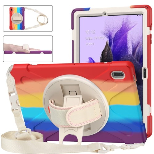 Shockproof Pancerne Etui Obudowa z Paskiem do Samsung Galaxy Tab S7 FE 5G / Plus kolorowe