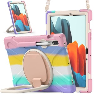 Shockproof  Pancerne Etui z Paskiem do Samsung Galaxy Tab S7 kolorowe