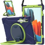 Shockproof  Pancerne Etui z Paskiem do Samsung Galaxy Tab S8 11 cali / Tab S8 5Ggranatowo-zielone