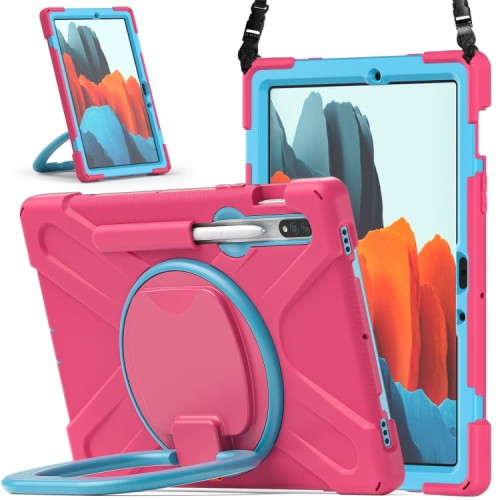 Shockproof Pancerne Etui z Paskiem do Samsung Galaxy Tab S8 / Tab S8 5G różowe