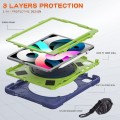 Shockproof Pancerne Etui z Paskiem do iPad Air 10.9 2020/2022 granatowo-zielone
