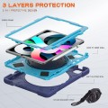 Shockproof Pancerne Etui z Paskiem do iPad Air 10.9 2020/2022 granatowo-niebieskie