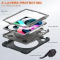 Shockproof Pancerne Etui z Paskiem do iPad Air 10.9 2020/2022 czarno-szare