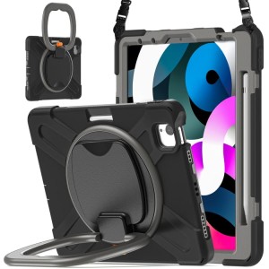 Shockproof Pancerne Etui z Paskiem do iPad Air 10.9 2020/2022 czarno-szare