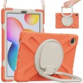 Shockproof Pancerne Etui z Paskiem do Samsung Galaxy Tab S6 Lite pomarańczowe