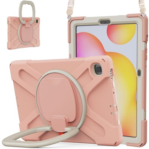 Shockproof Pancerne Etui z Paskiem do Samsung Galaxy Tab S6 Lite różowe