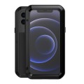 LOVE MEI Pancerne Etui Metal Szkło do iPhone 12 Mini czarne