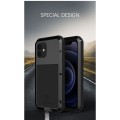 LOVE MEI Pancerne Etui Metal Szkło do iPhone 12 Mini czarne