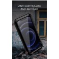 LOVE MEI Pancerne Etui Metal Szkło do iPhone 12 Mini czarne