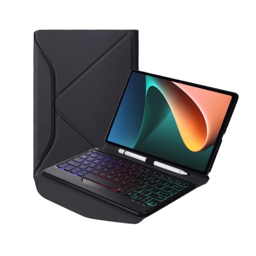 Czarne Etui Podświetlana Klawiatura do Xiaomi Pad 5, Xiaomi Pad 5 Pro