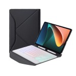 Czarne Etui Podświetlana Klawiatura do Xiaomi Pad 5, Xiaomi Pad 5 Pro