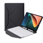 Czarne Etui Biała Klawiatura do Xiaomi Pad 5, Xiaomi Pad 5 Pro