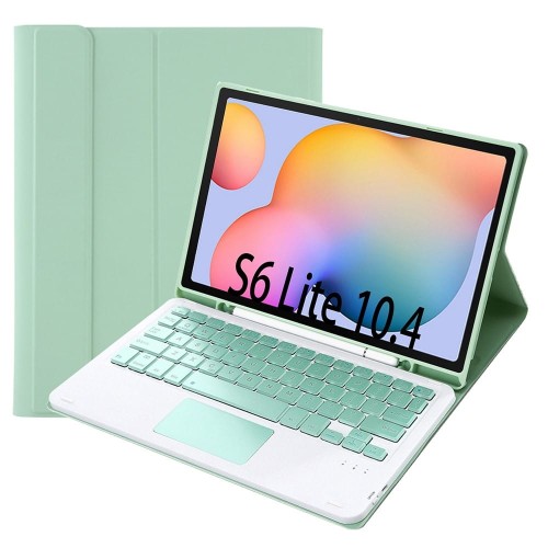 Miętowe Etui Bezprzewodowa Klawiatura TouchPad Samsung Galaxy Tab S6 Lite
